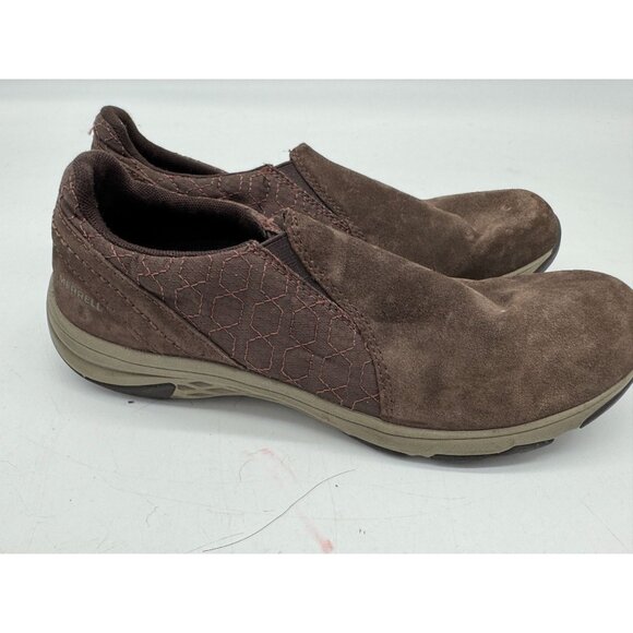 Merrell Womens Suede Slip-On Loafers Shoes 9 Brown Casual Hiking Outdoors - Picture 5 of 13